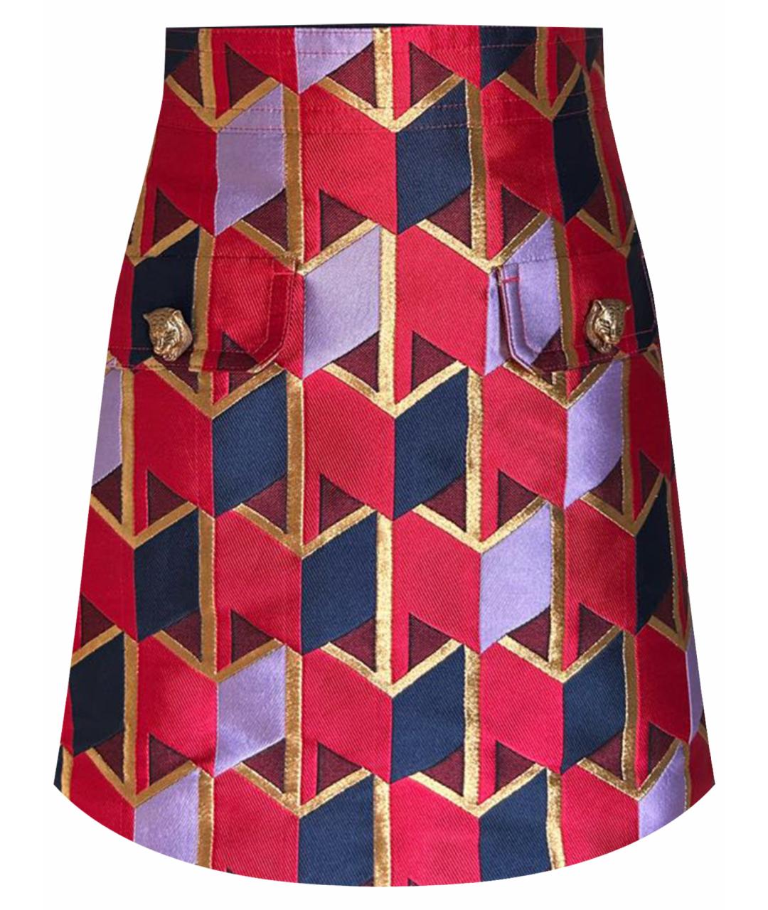 GUCCI Мульти полиэстеровая юбка мини, фото 1