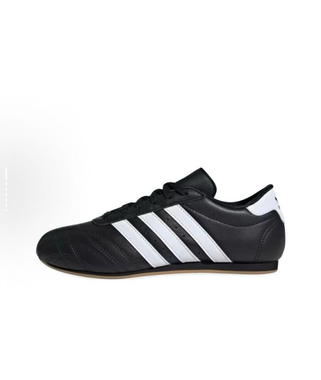 ADIDAS Черные кожаные низкие кроссовки / кеды, фото 3