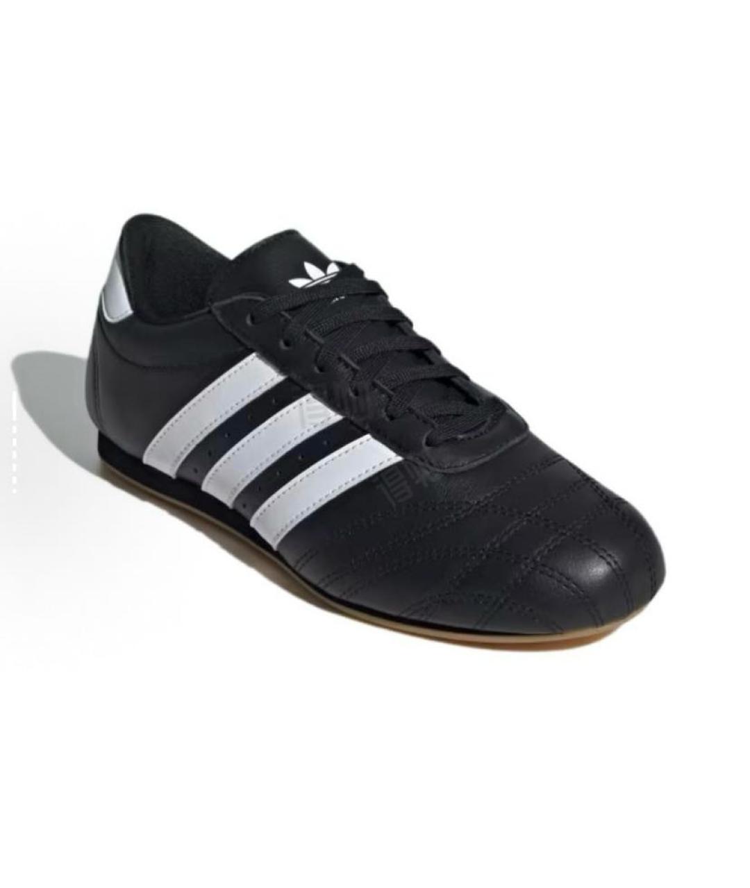 ADIDAS Черные кожаные низкие кроссовки / кеды, фото 4