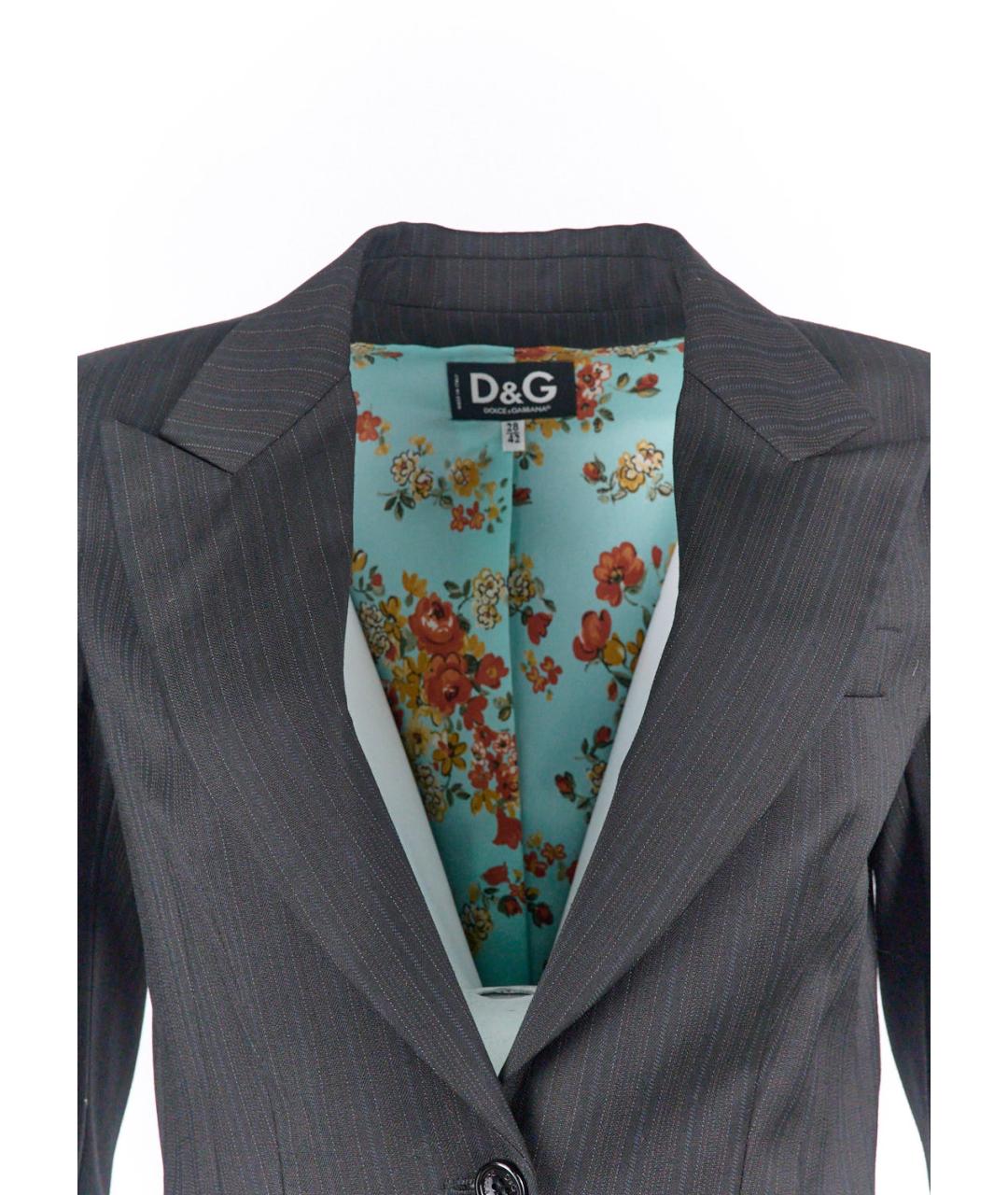 DOLCE&GABBANA Серый полиэстеровый костюм с брюками, фото 3