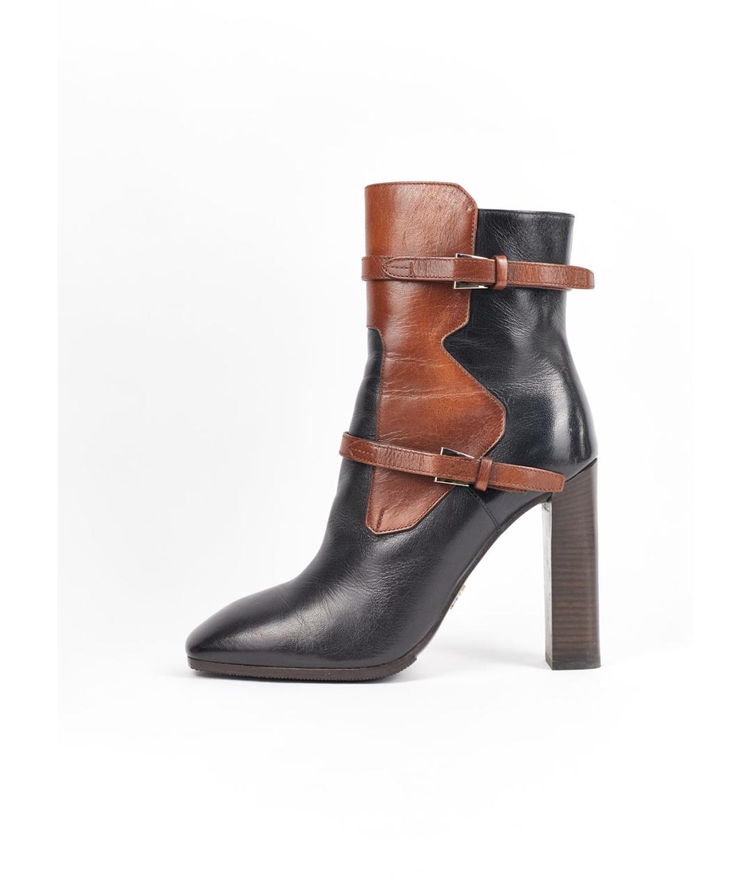 PRADA Черные кожаные ботильоны, фото 7