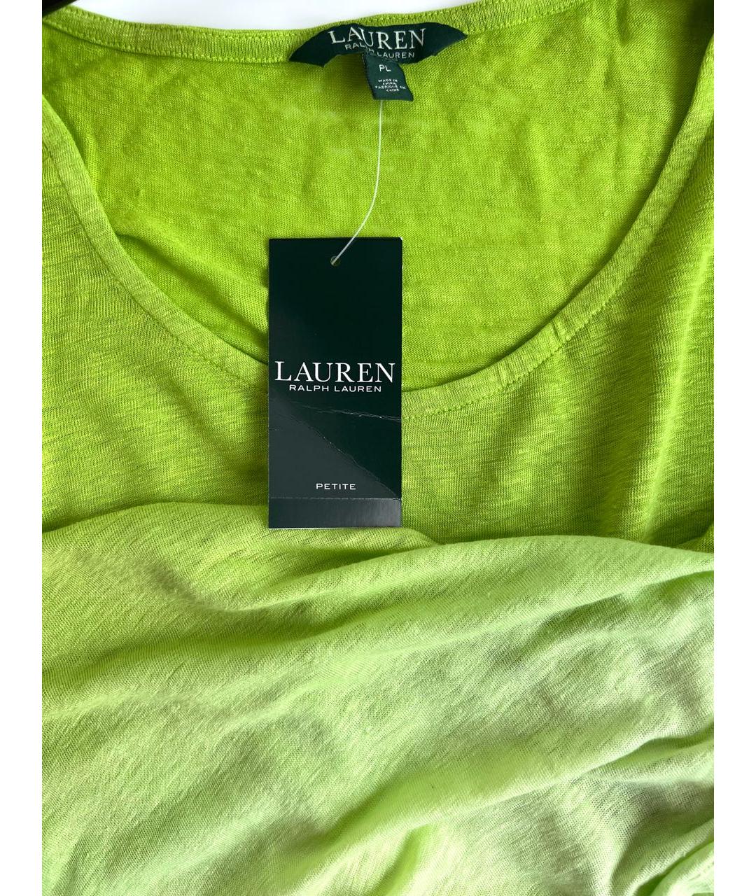 RALPH LAUREN Зеленая льняная футболка, фото 6