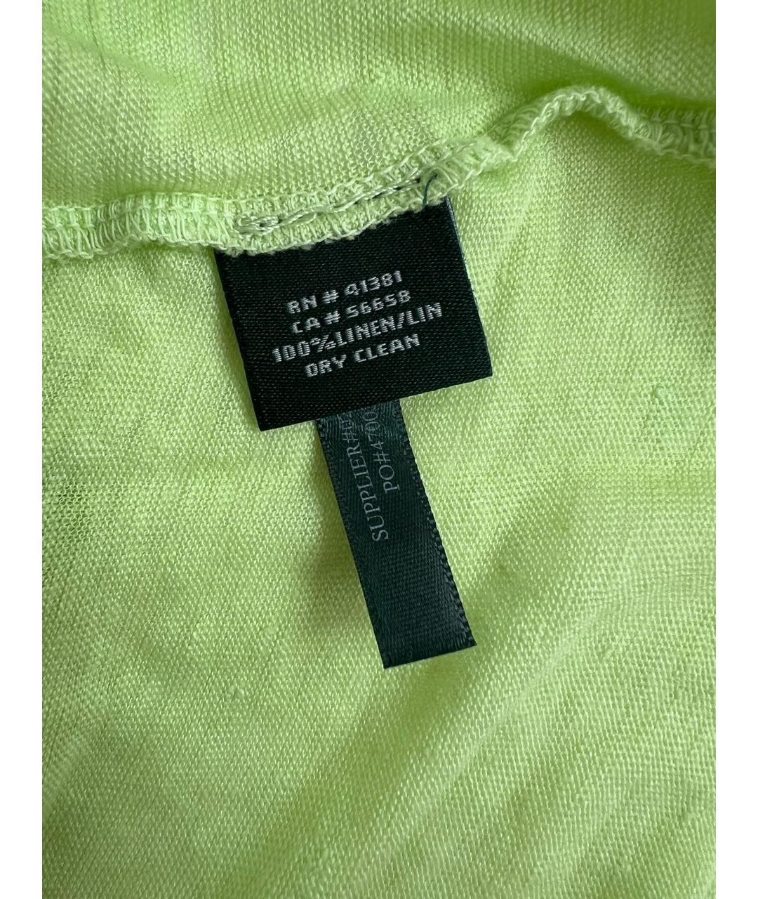 RALPH LAUREN Зеленая льняная футболка, фото 5