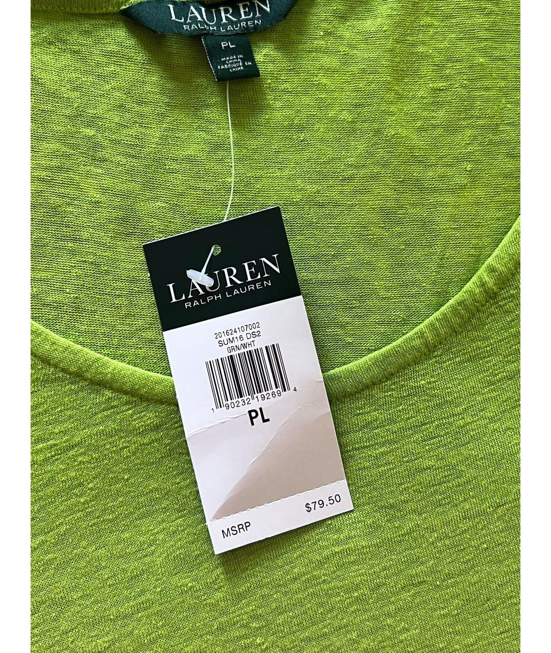 RALPH LAUREN Зеленая льняная футболка, фото 4