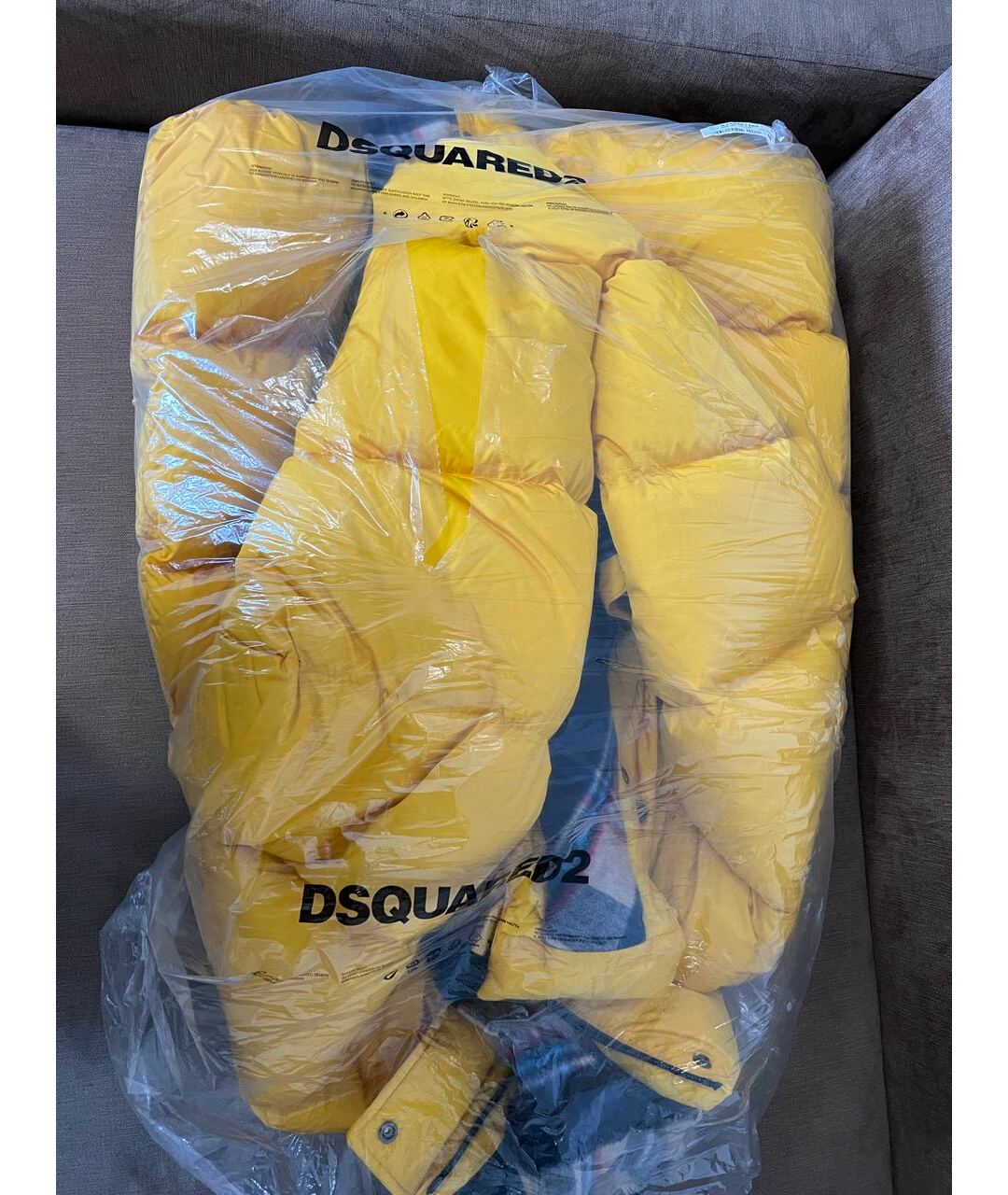 DSQUARED2 Желтый полиамидовый пуховик, фото 8