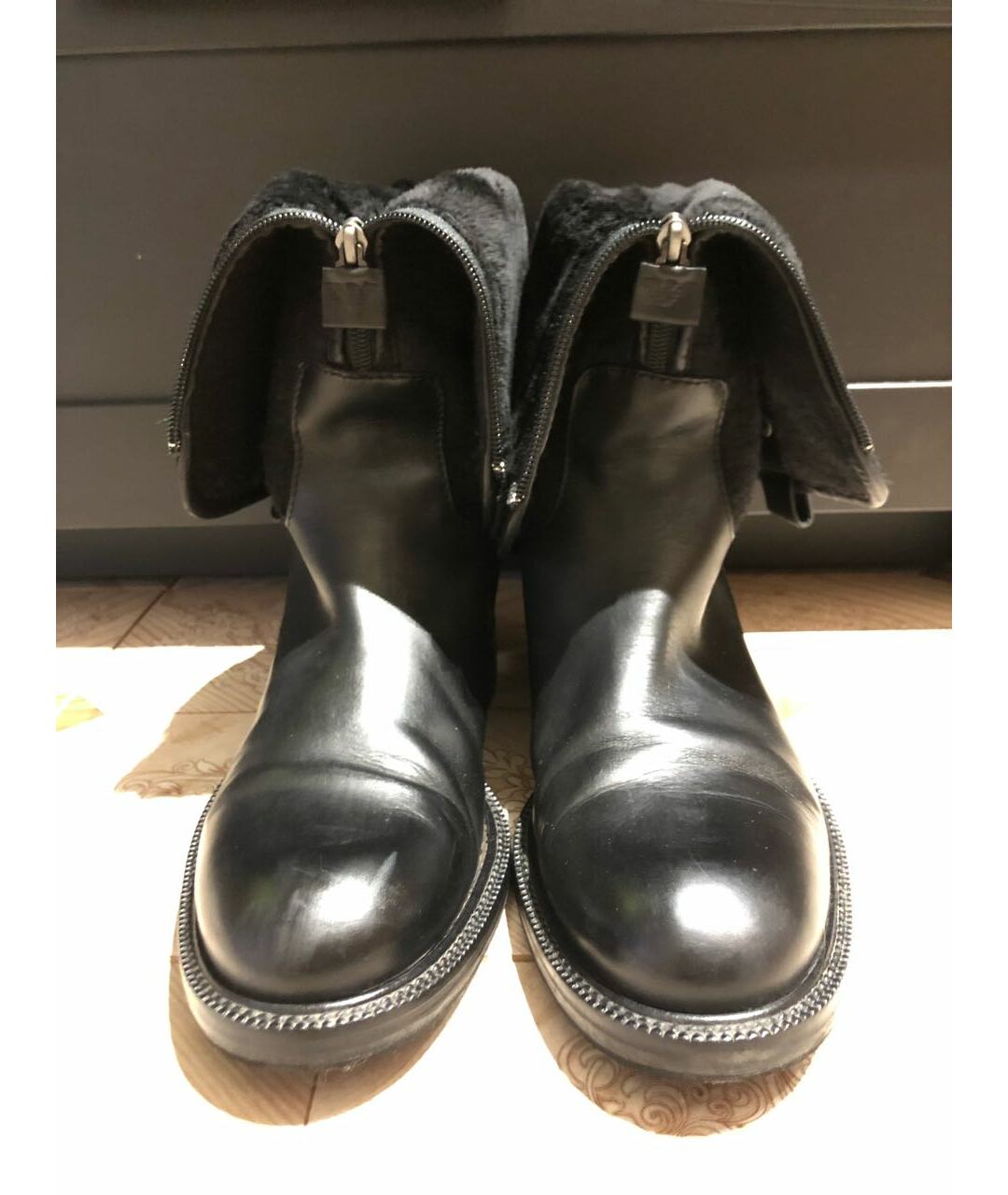 EMPORIO ARMANI Черные кожаные высокие ботинки, фото 2