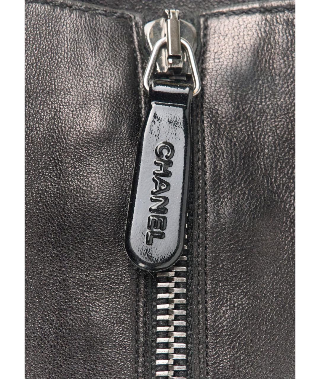 CHANEL Черные кожаные ботфорты, фото 3