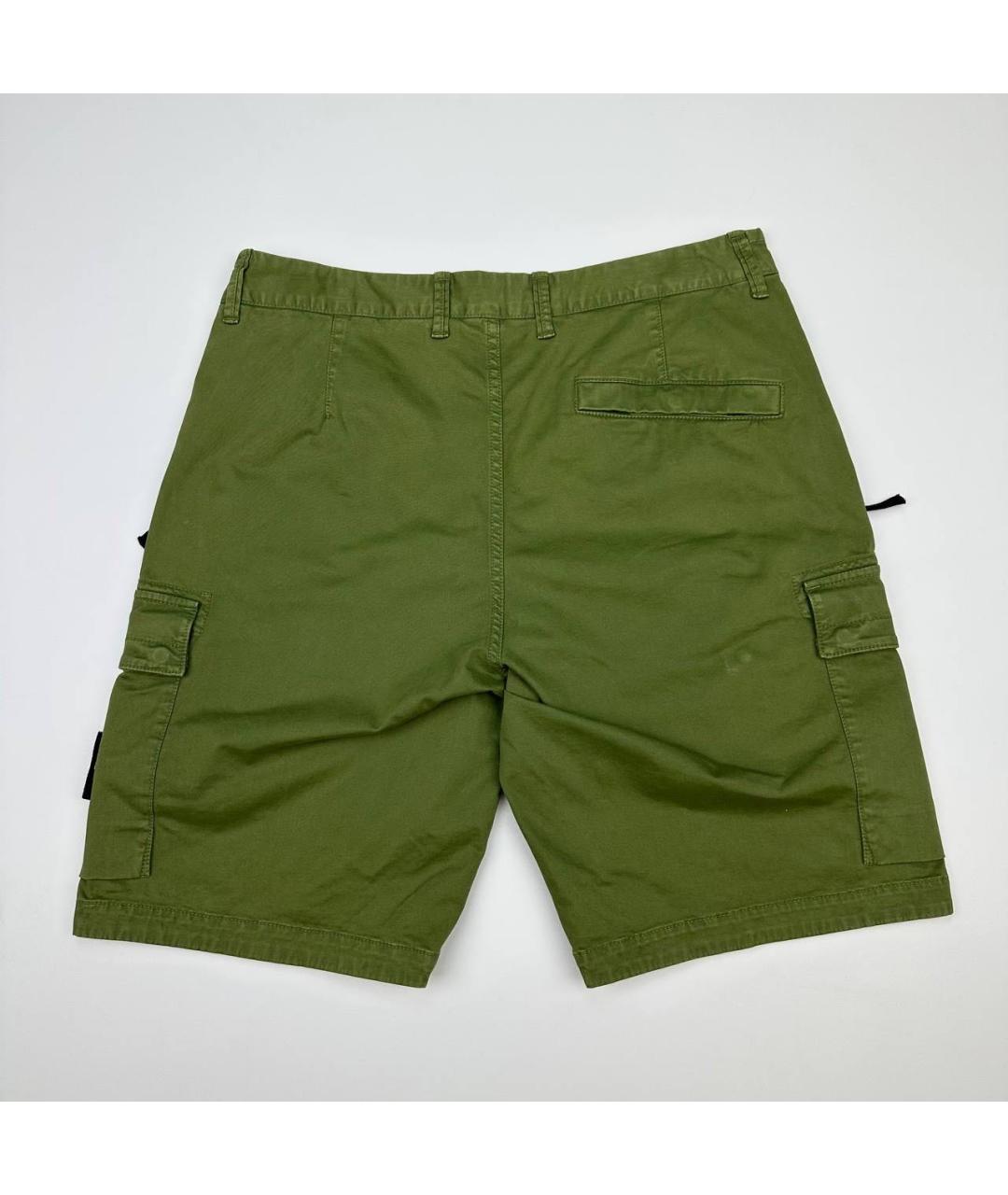 STONE ISLAND Хаки хлопковые шорты, фото 2