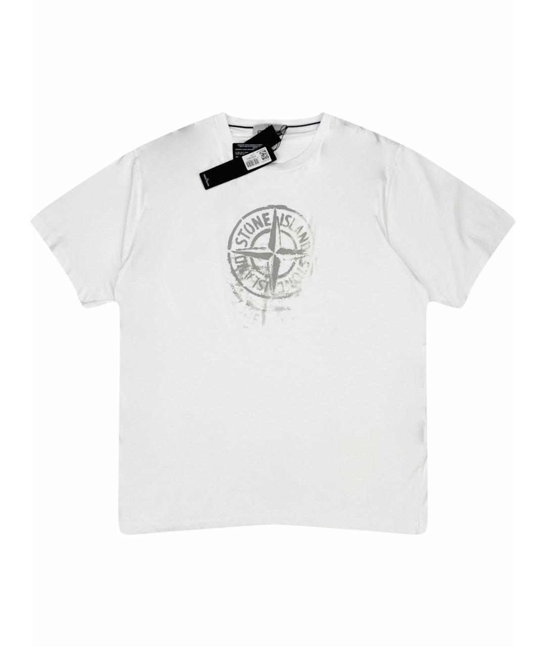 STONE ISLAND Белая хлопковая футболка, фото 1