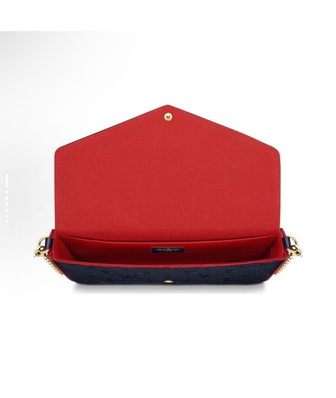 LOUIS VUITTON Темно-синяя кожаная сумка через плечо, фото 3