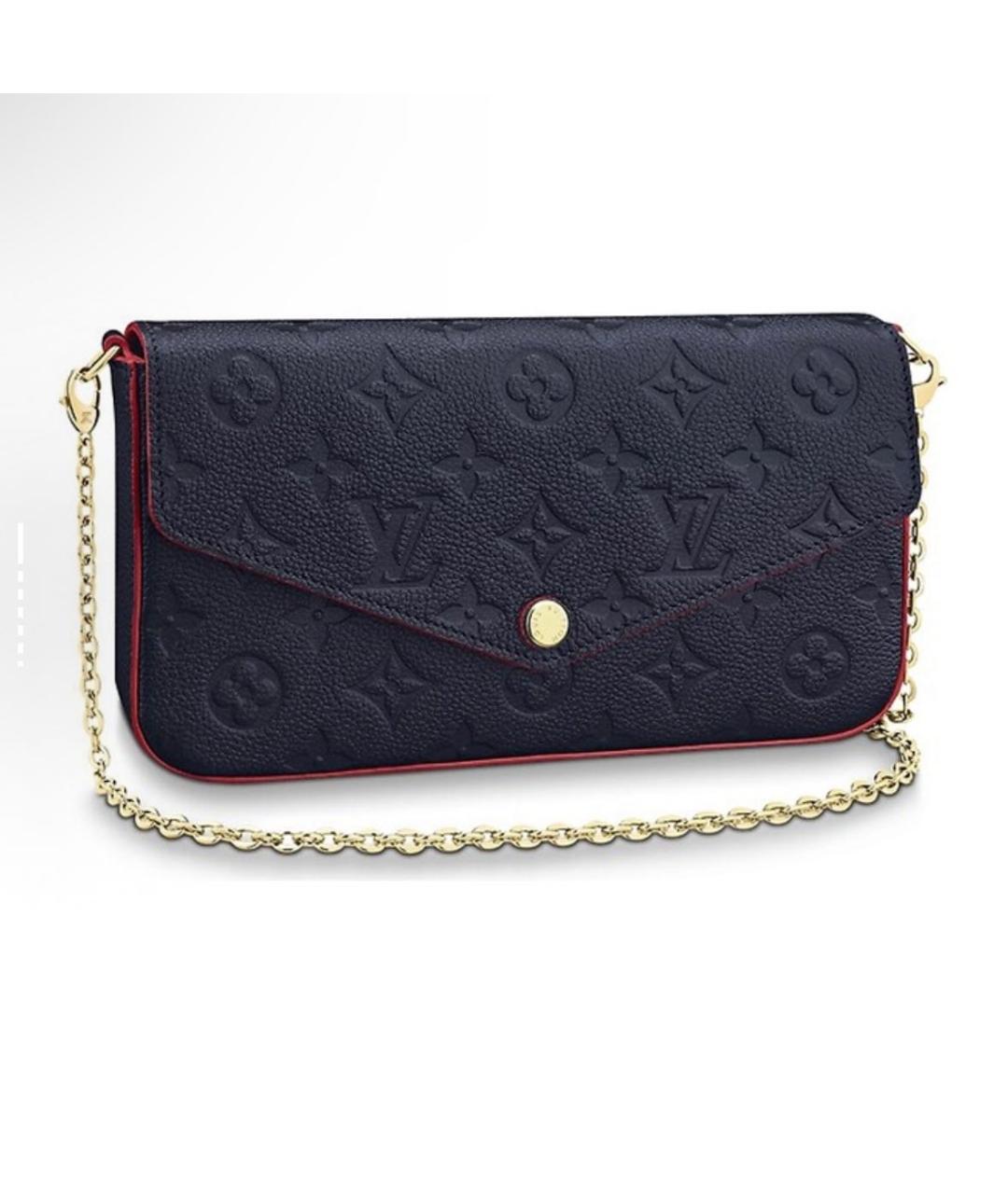 LOUIS VUITTON Темно-синяя кожаная сумка через плечо, фото 5