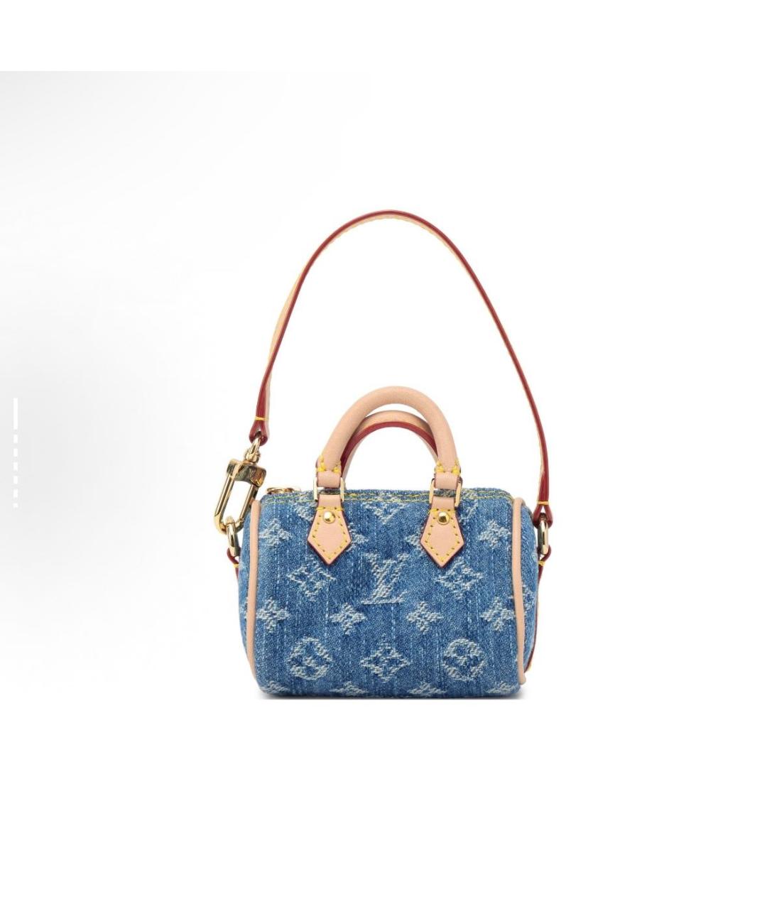 LOUIS VUITTON Синяя деним сумка с короткими ручками, фото 3