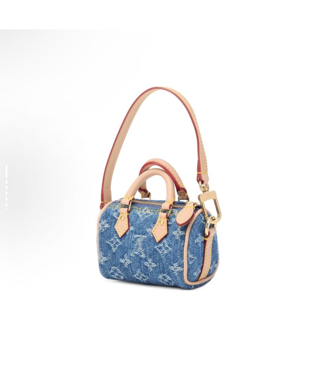LOUIS VUITTON Синяя деним сумка с короткими ручками, фото 2