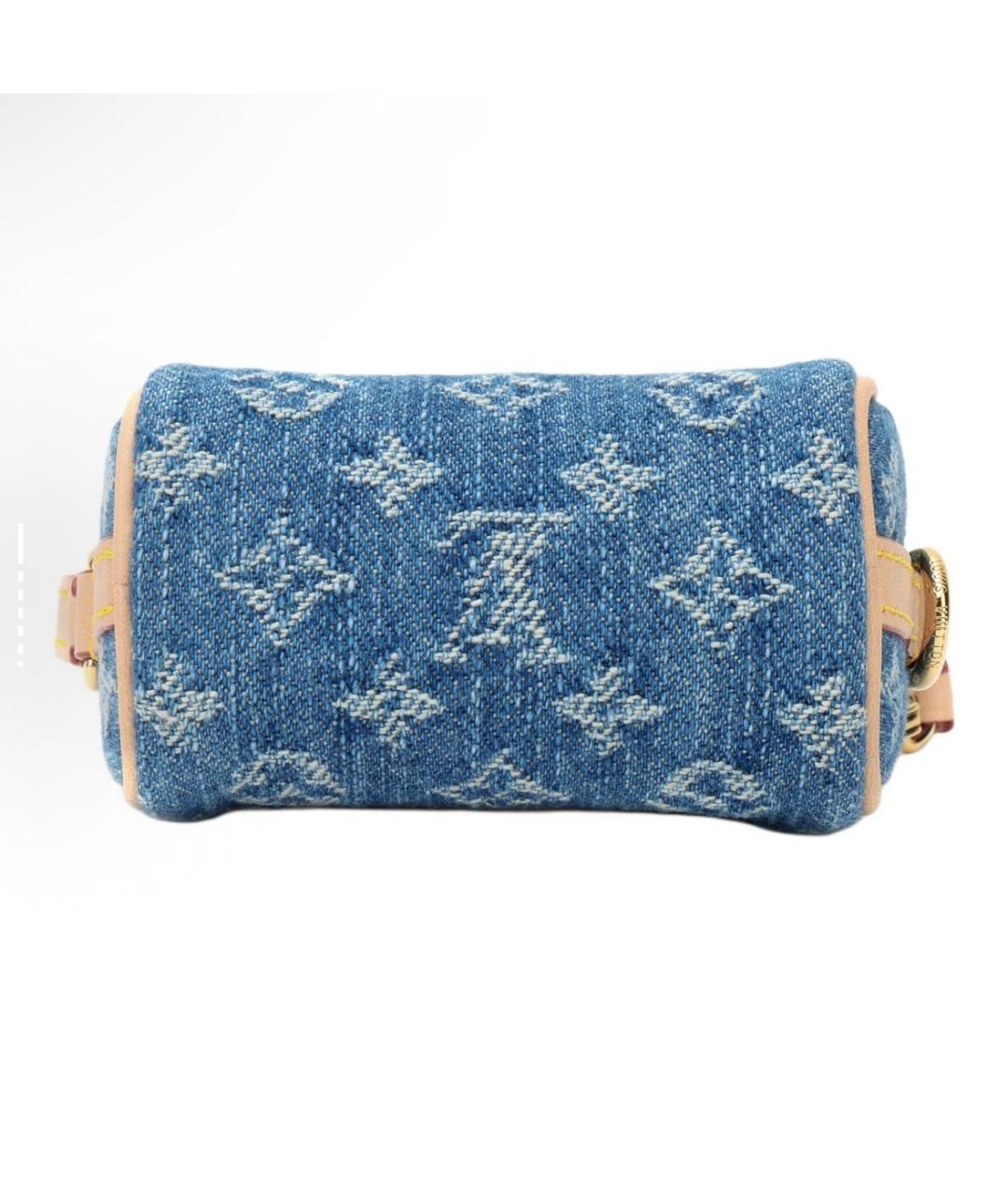 LOUIS VUITTON Синяя деним сумка с короткими ручками, фото 4