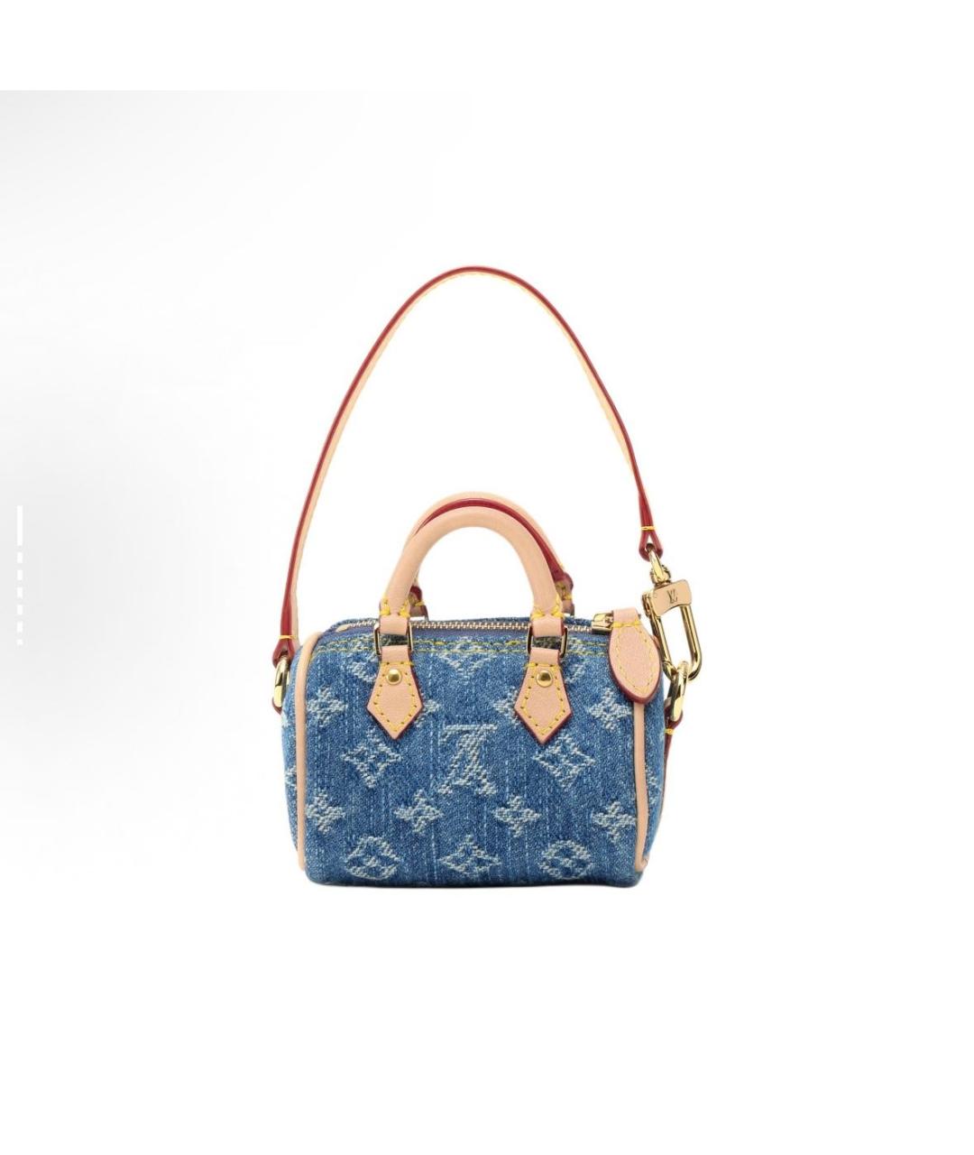 LOUIS VUITTON Синяя деним сумка с короткими ручками, фото 5
