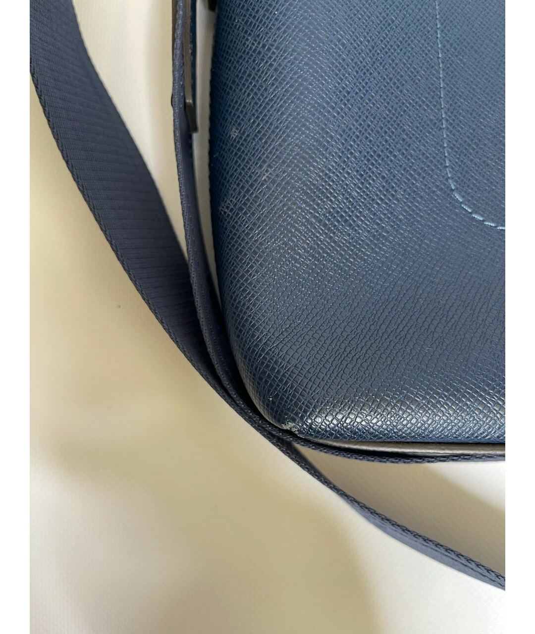 LOUIS VUITTON PRE-OWNED Синяя кожаная сумка на плечо, фото 4