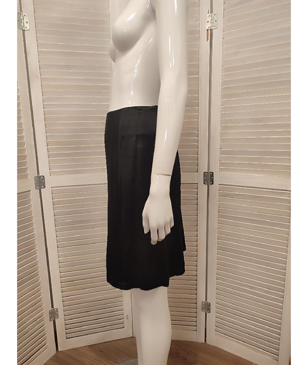 ANN DEMEULEMEESTER Черная ацетатная юбка мини, фото 5