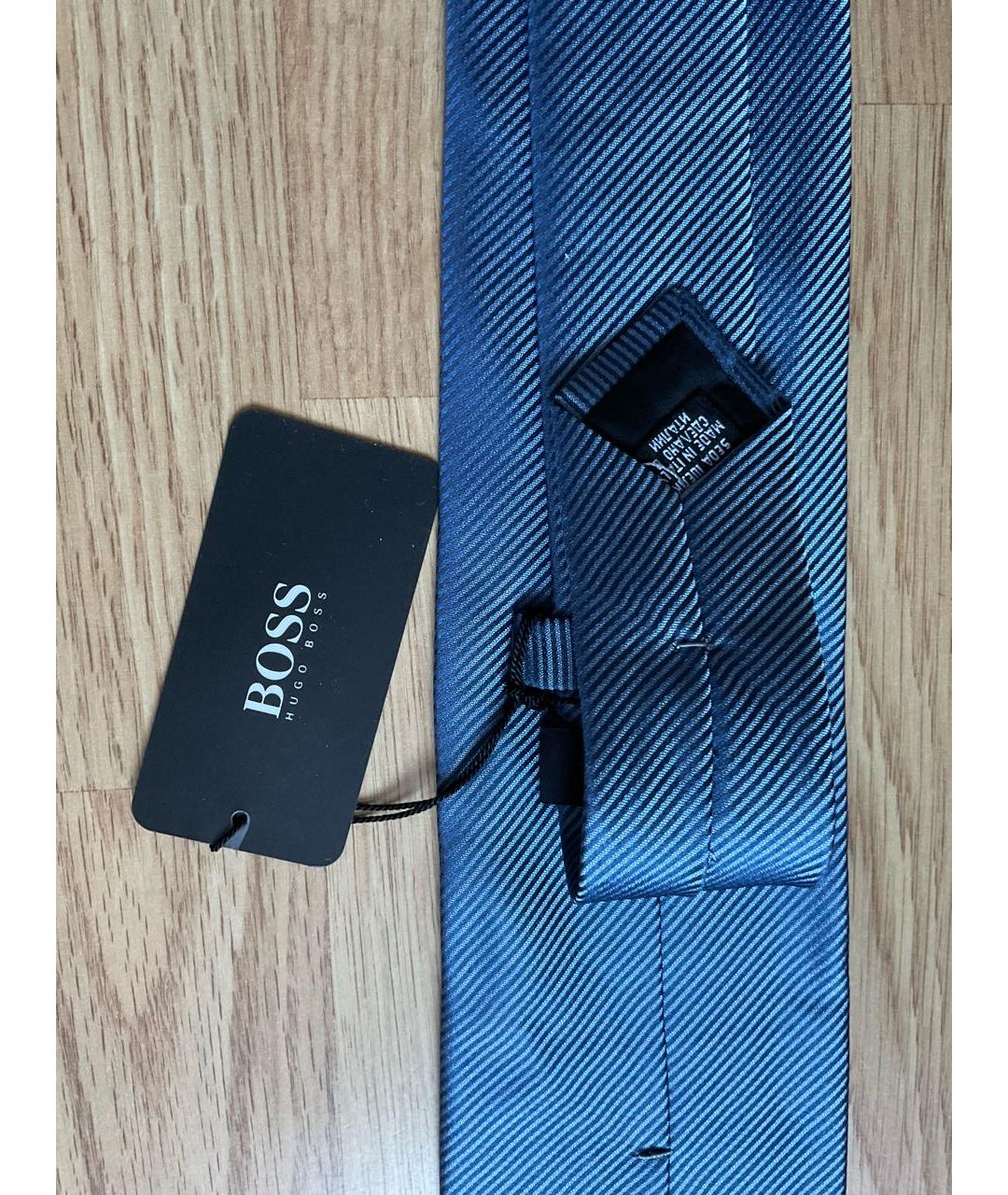 HUGO BOSS Голубой шелковый галстук, фото 3