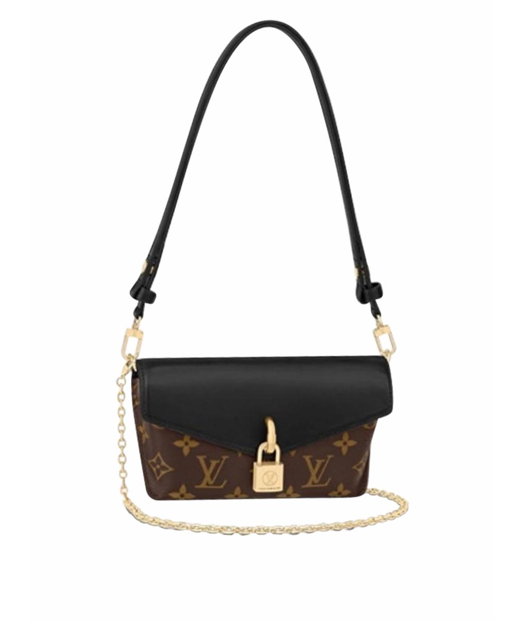 LOUIS VUITTON Коричневая кожаная сумка через плечо, фото 1