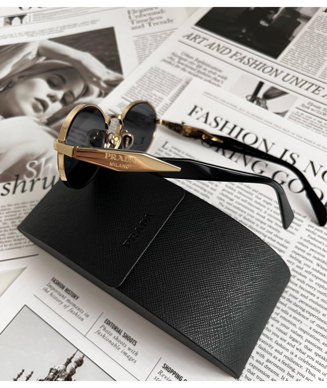 PRADA Черные металлические солнцезащитные очки, фото 5