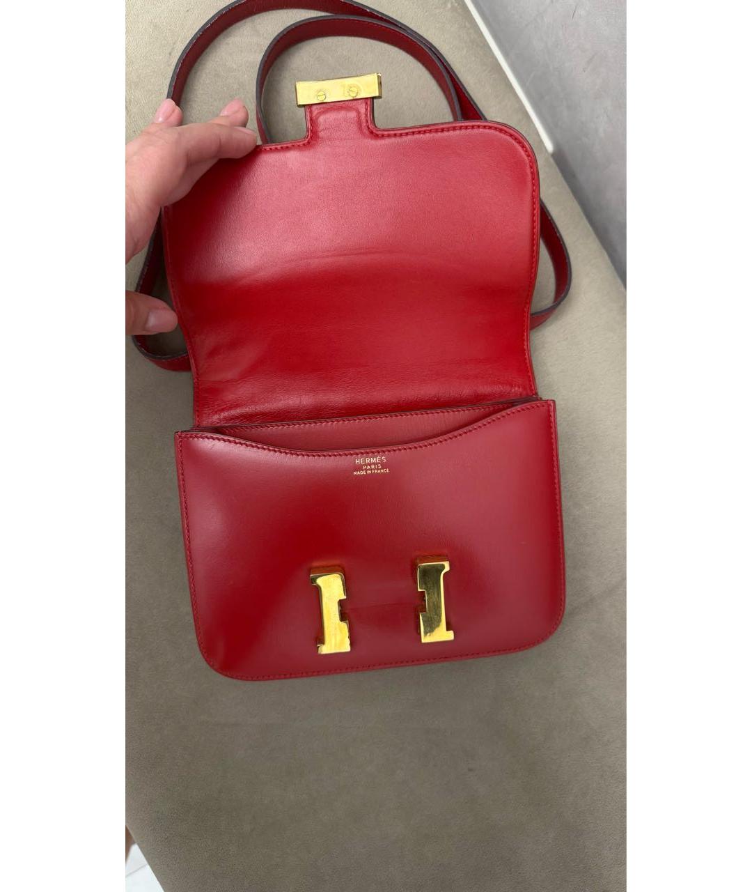 HERMES Красная кожаная сумка через плечо, фото 7