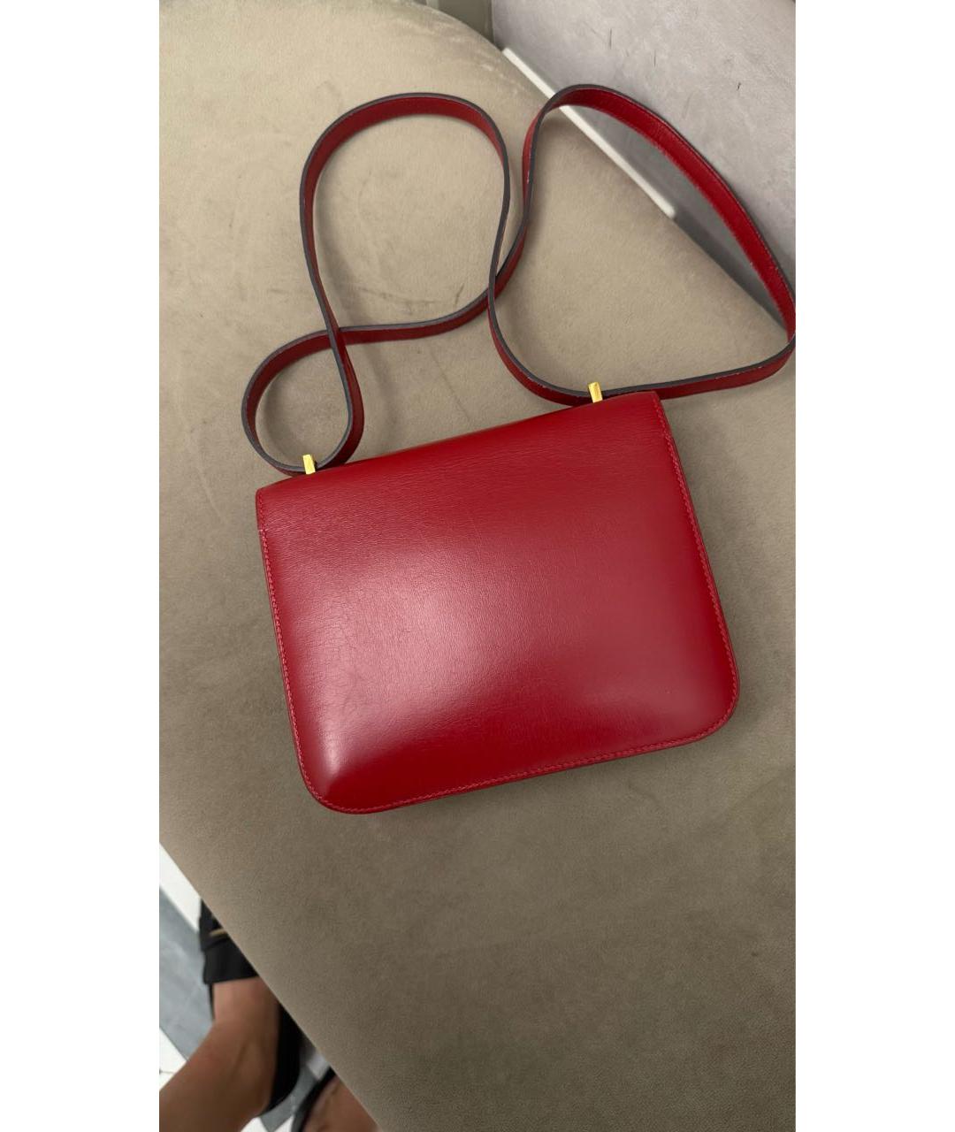 HERMES Красная кожаная сумка через плечо, фото 8