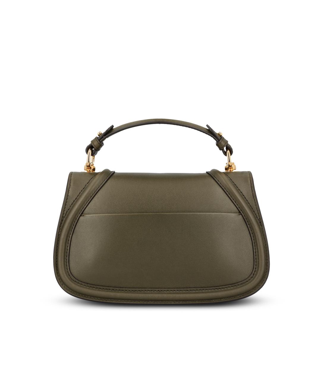 GUCCI Хаки кожаная сумка с короткими ручками, фото 4