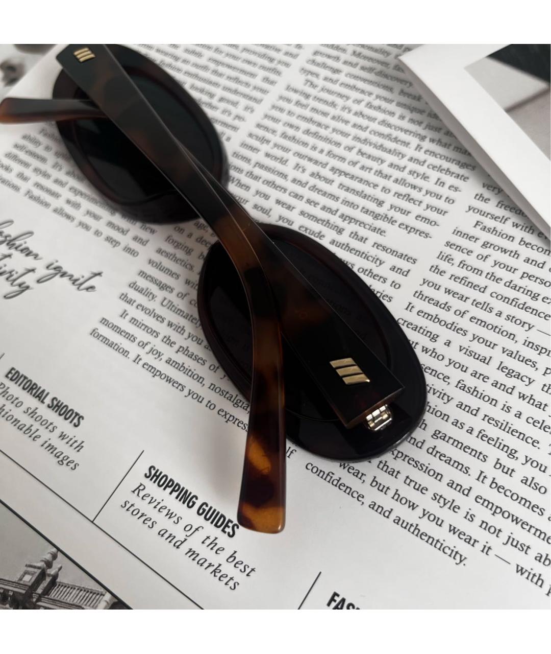 LE SPECS Коричневые пластиковые солнцезащитные очки, фото 4