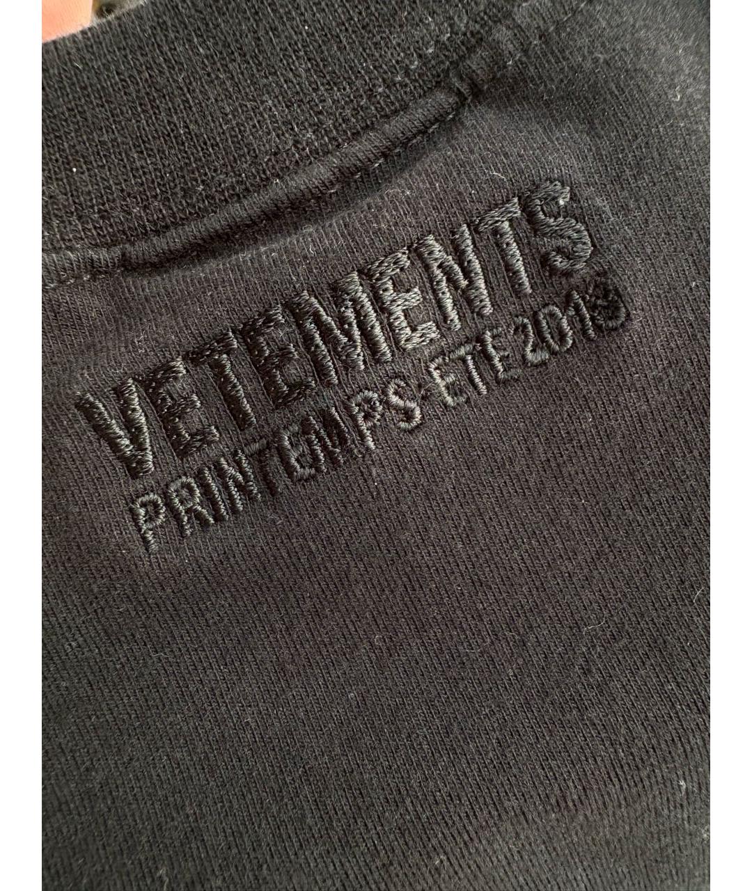 VETEMENTS Черная хлопковая футболка, фото 4
