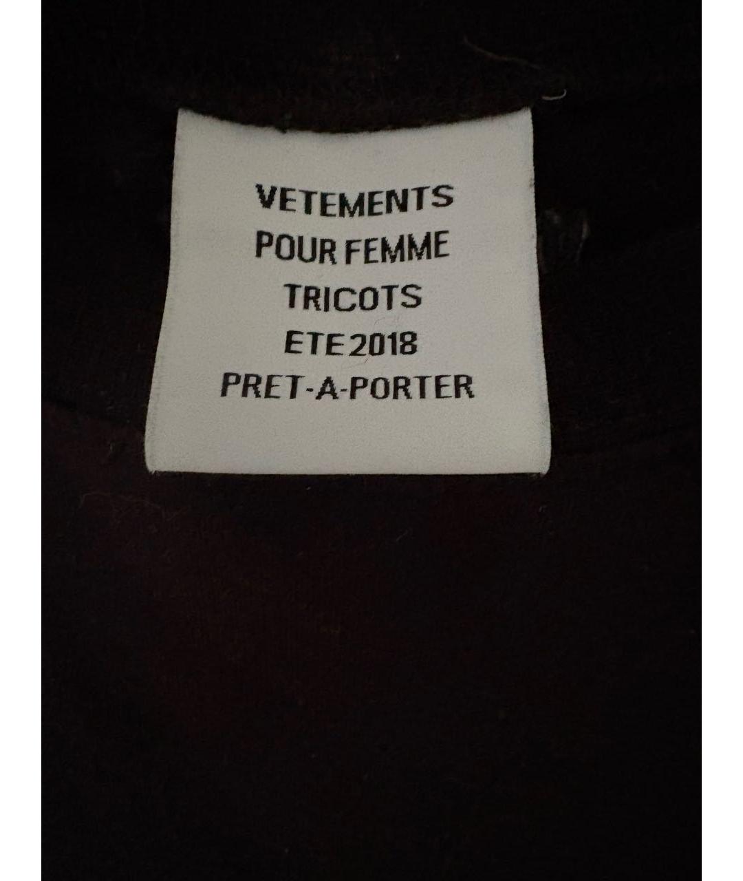 VETEMENTS Черная хлопковая футболка, фото 3