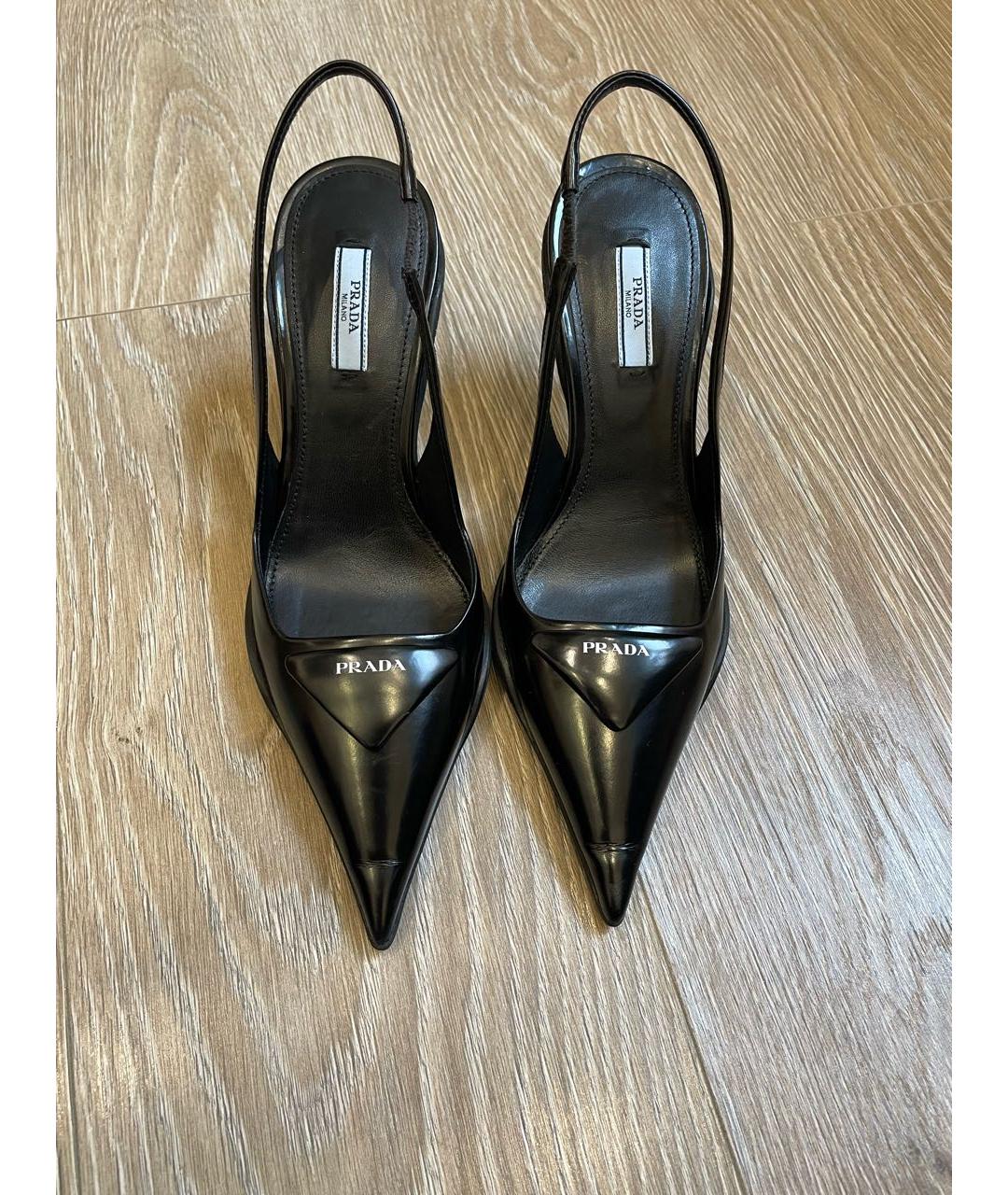 PRADA Черные кожаные мюли, фото 5