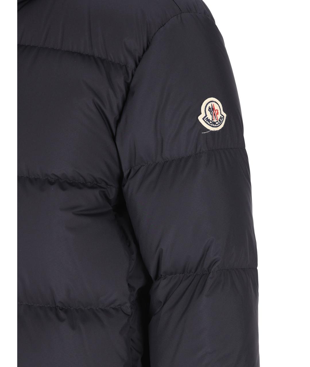 MONCLER Темно-синий полиэстеровый пуховик, фото 2