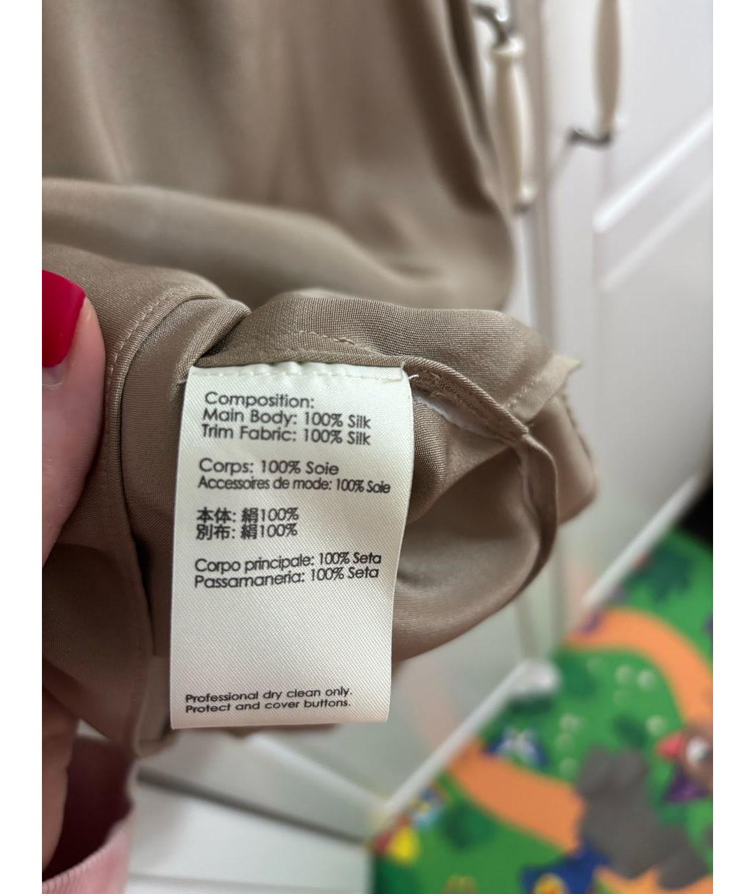 3.1 PHILLIP LIM Бежевая шелковая рубашка, фото 4