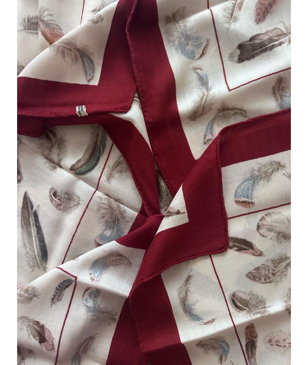 HERMES Бордовый кашемировый платок, фото 2