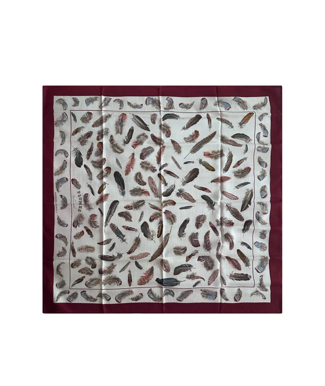 HERMES Бордовый кашемировый платок, фото 1