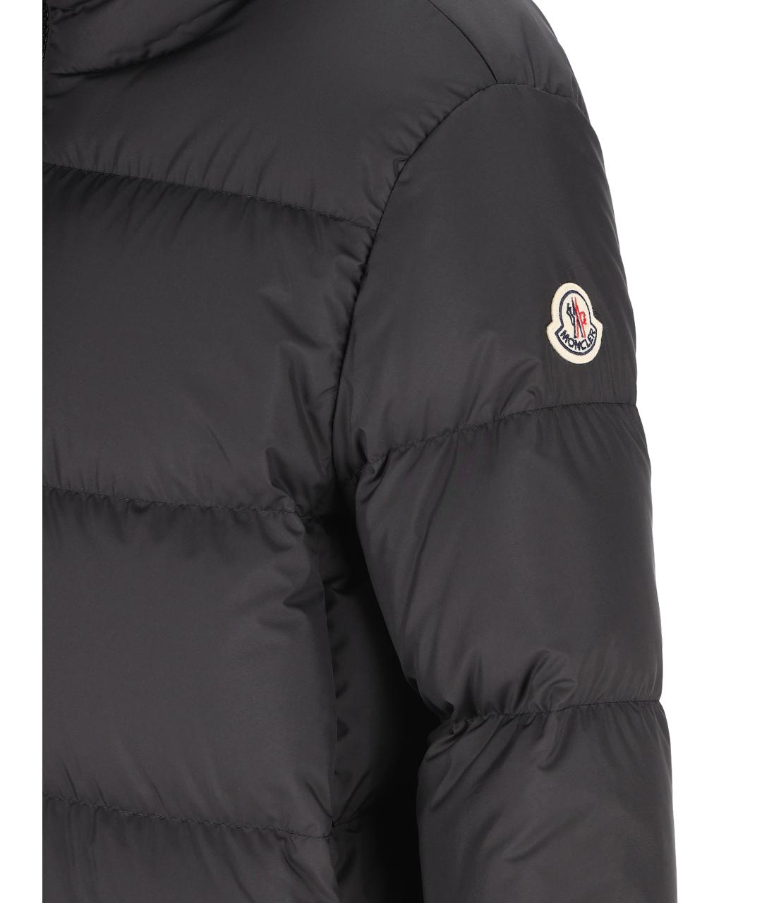MONCLER Черный полиэстеровый пуховик, фото 3