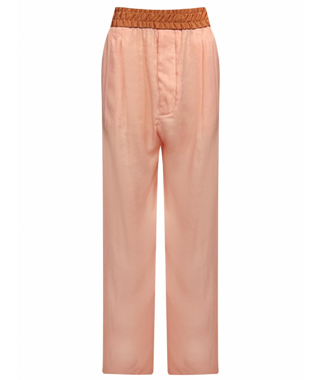 HAIDER ACKERMANN Розовые полиэстеровые прямые брюки, фото 1