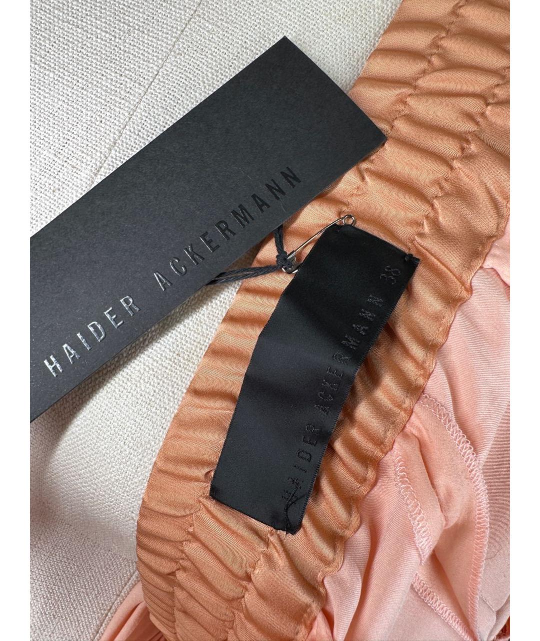 HAIDER ACKERMANN Розовые полиэстеровые прямые брюки, фото 6