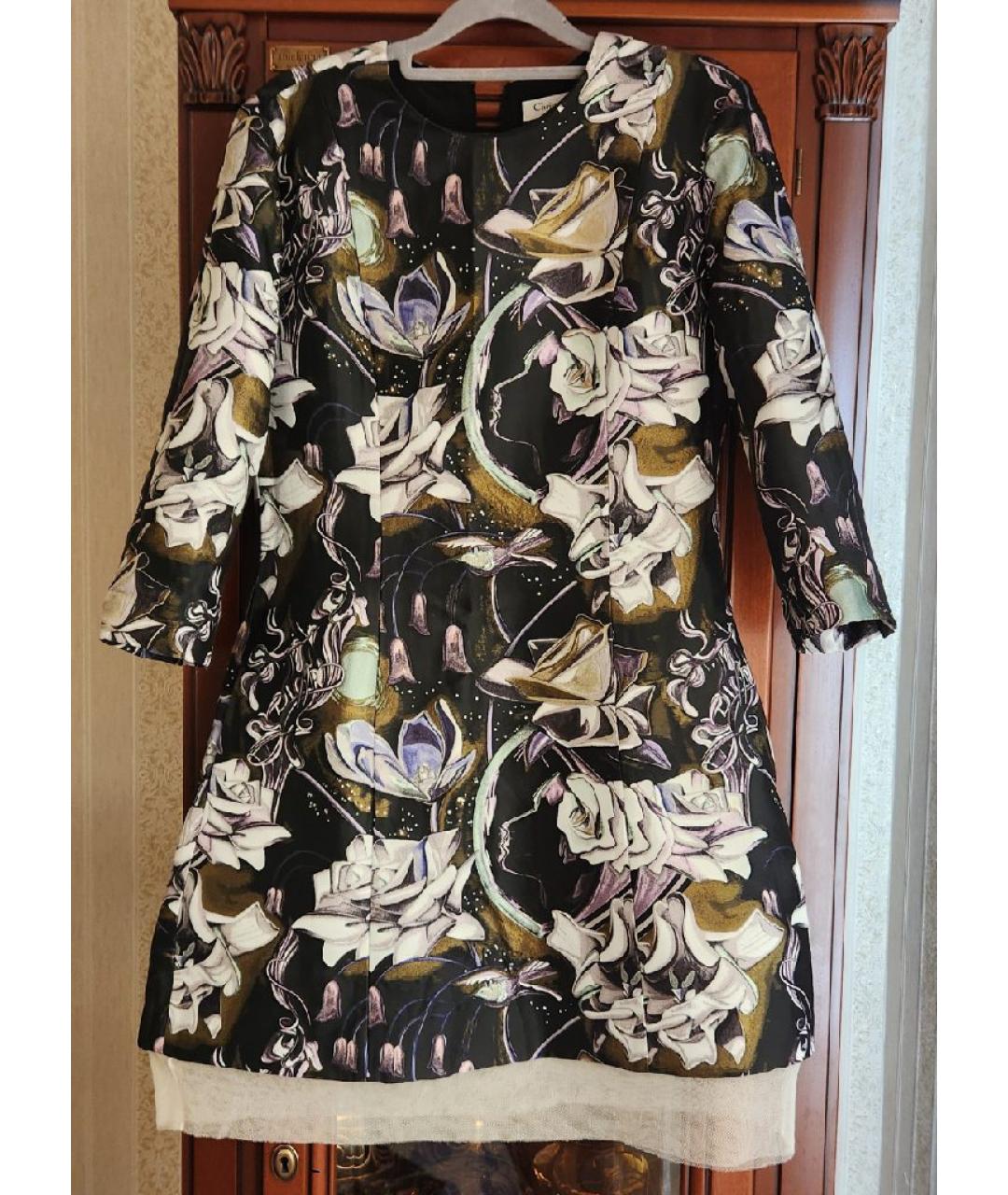 CHRISTIAN DIOR Мульти шелковое повседневное платье, фото 4