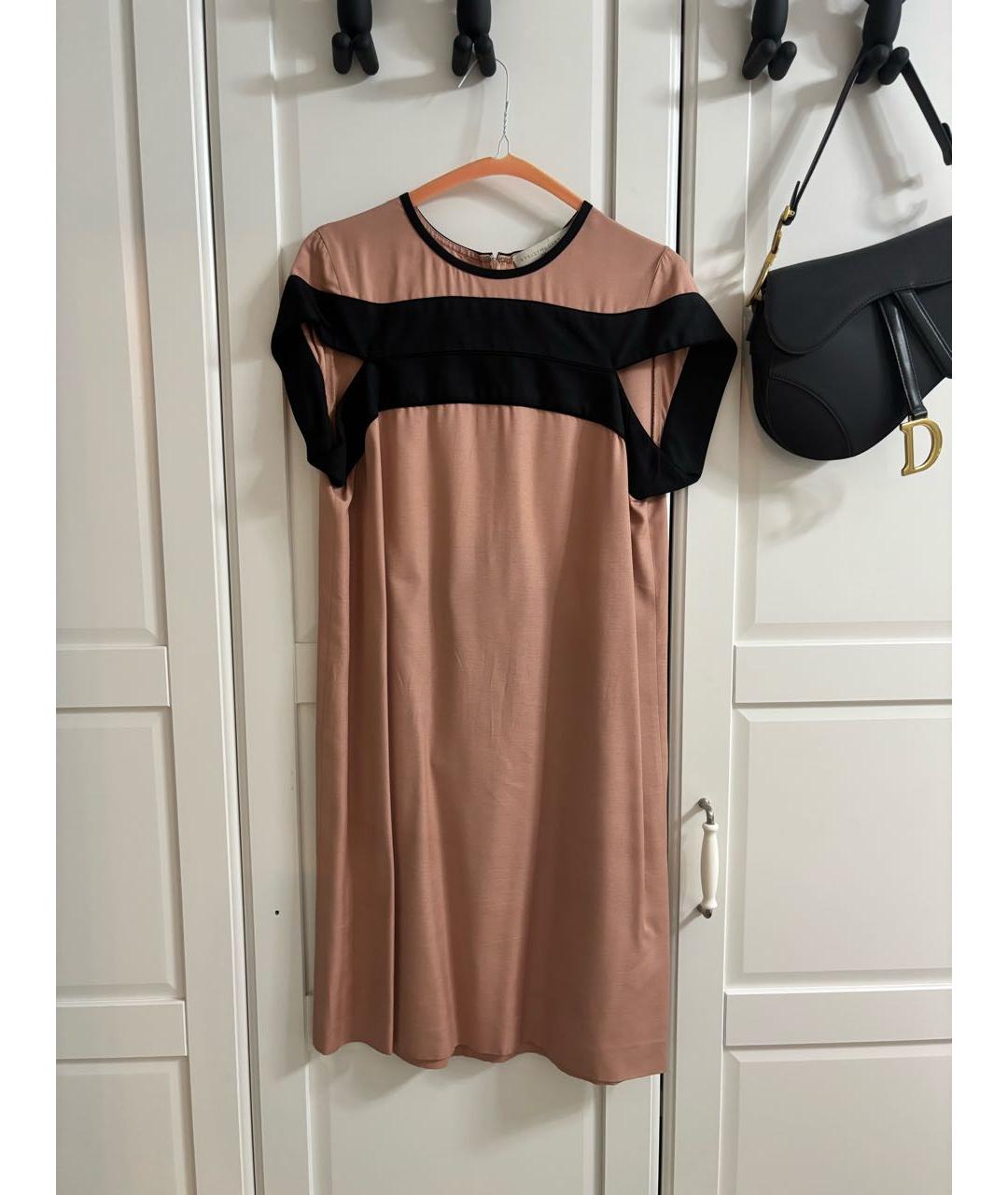 STELLA MCCARTNEY Бежевое вискозное повседневное платье, фото 7