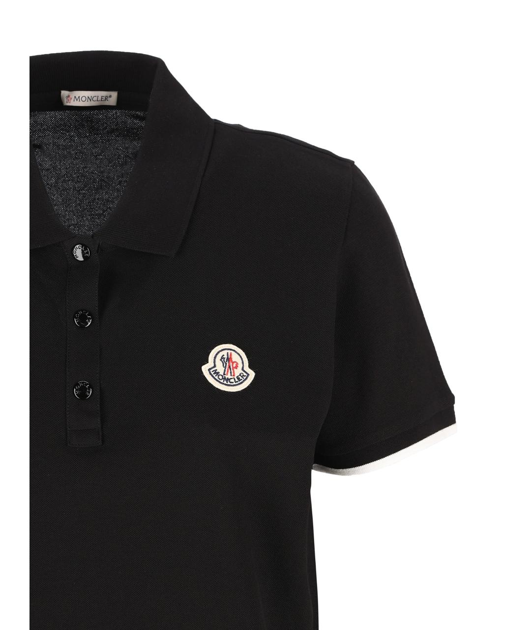 MONCLER Черная хлопковая футболка, фото 2