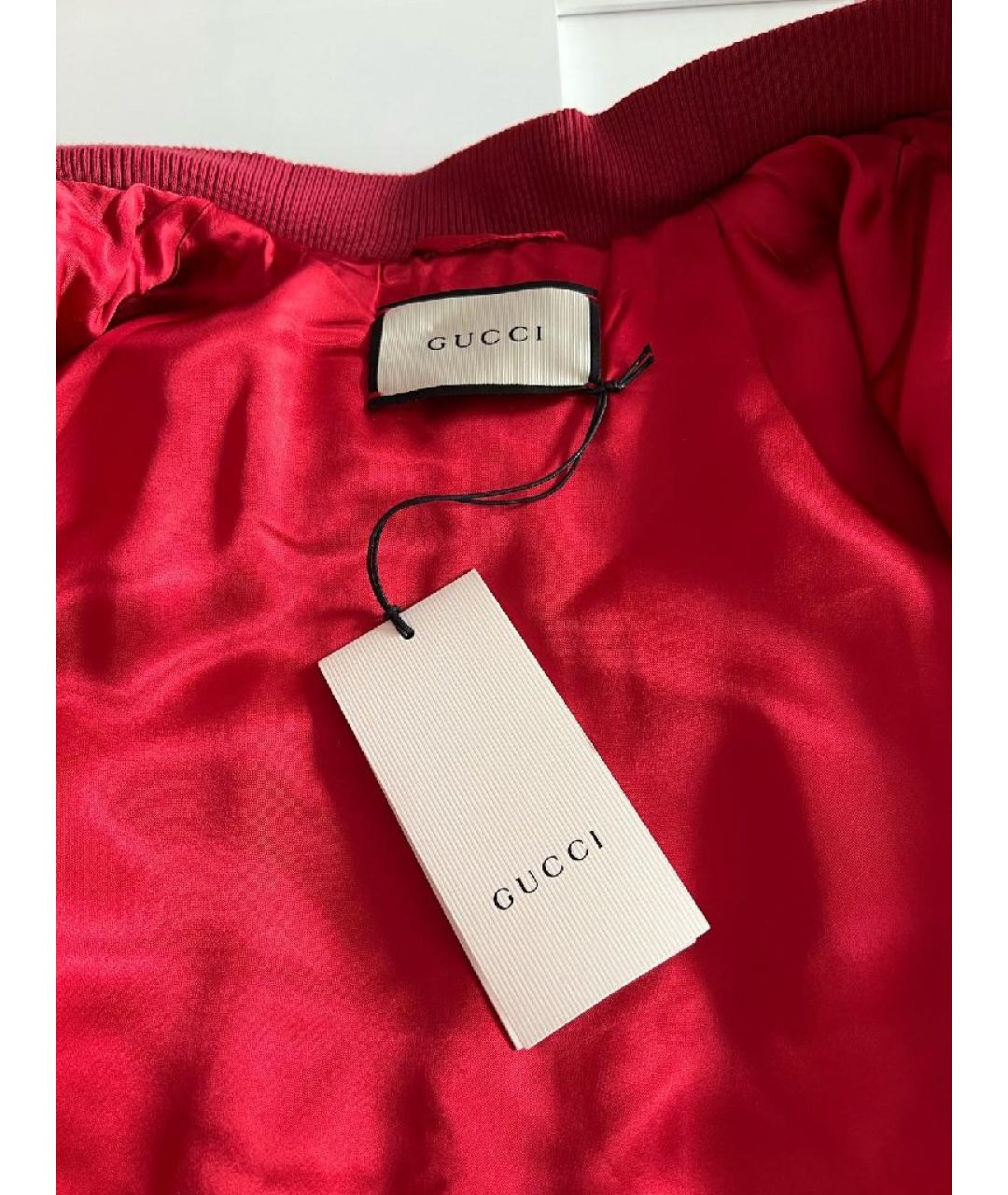 GUCCI Красная хлопковая куртка, фото 8