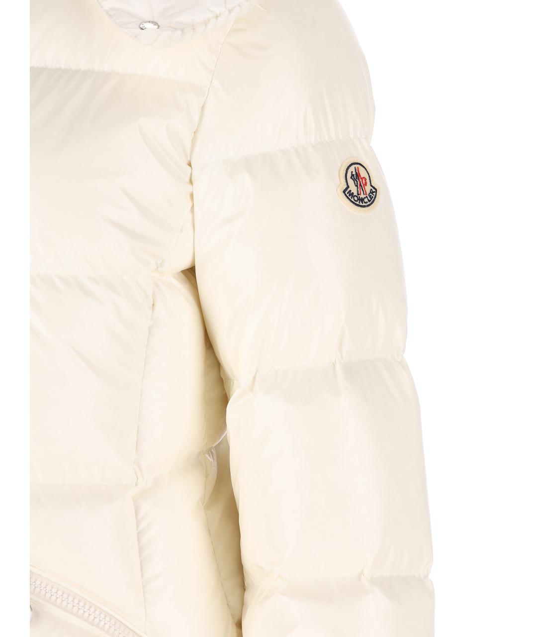 MONCLER Белый полиамидовый пуховик, фото 2