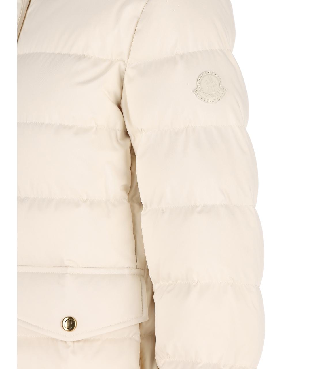 MONCLER Белый полиэстеровый пуховик, фото 3