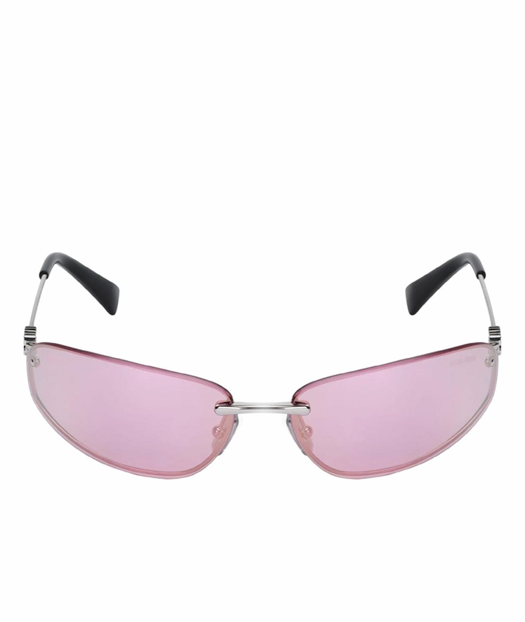 MIU MIU Розовые металлические солнцезащитные очки, фото 1