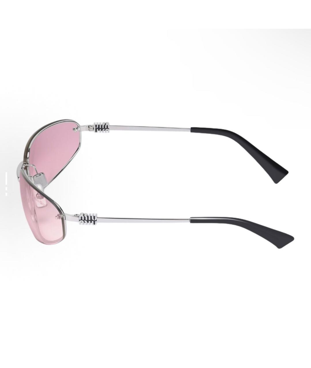 MIU MIU Розовые металлические солнцезащитные очки, фото 3