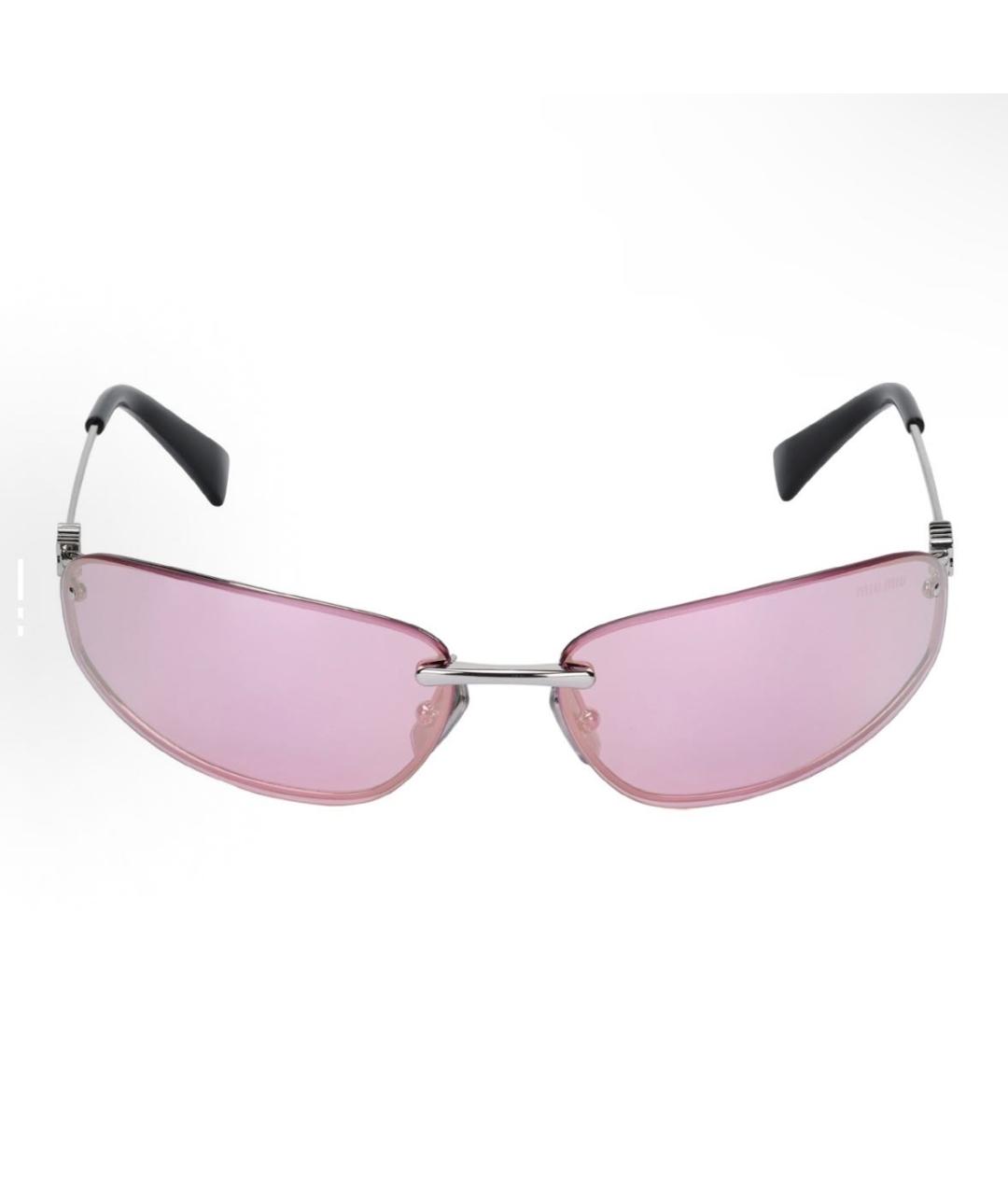 MIU MIU Розовые металлические солнцезащитные очки, фото 4