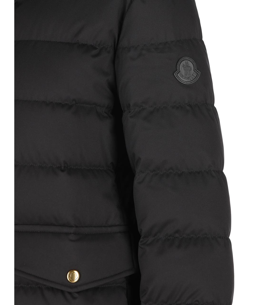 MONCLER Черный полиэстеровый пуховик, фото 2