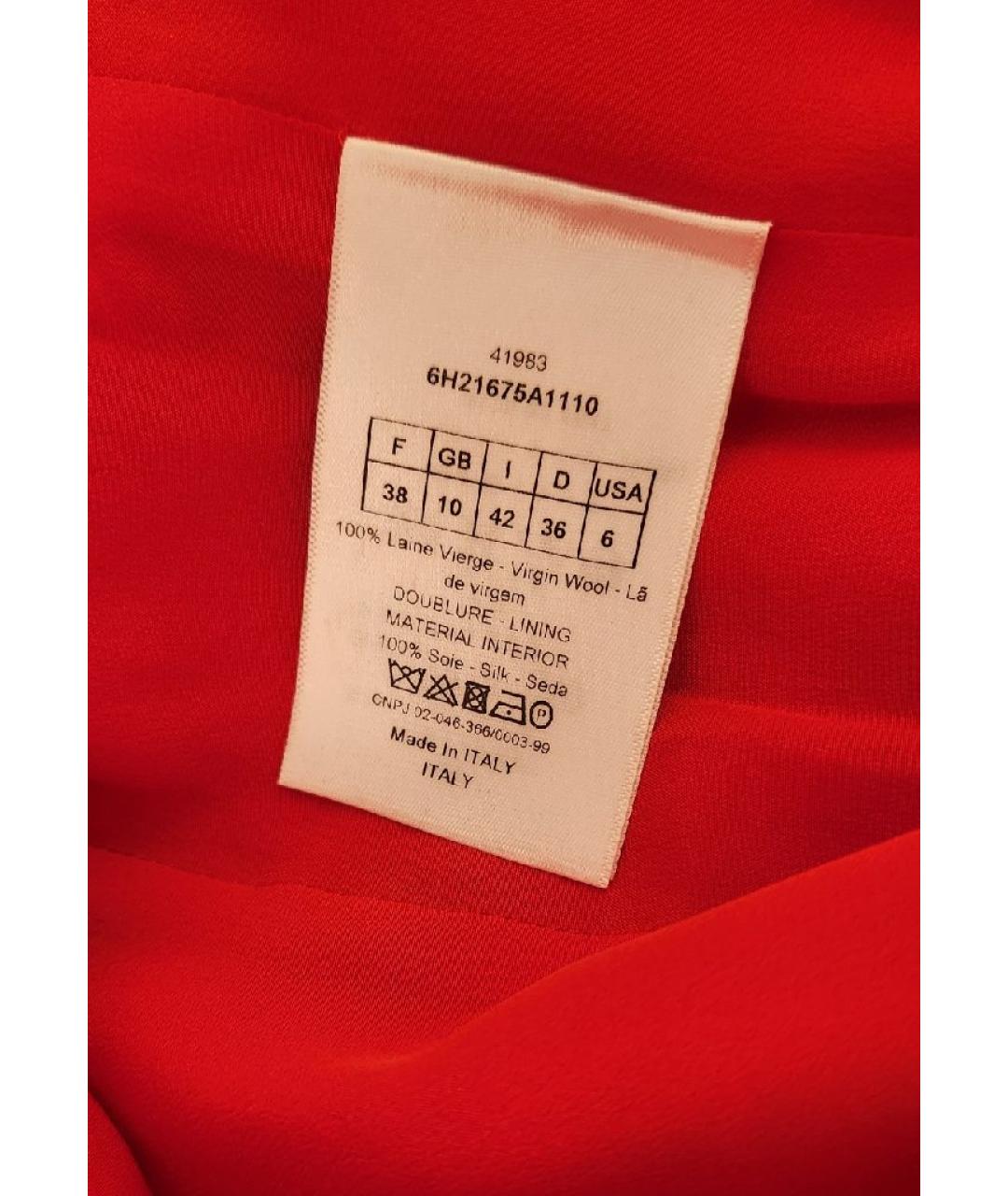 CHRISTIAN DIOR Красное шерстяное коктейльное платье, фото 3