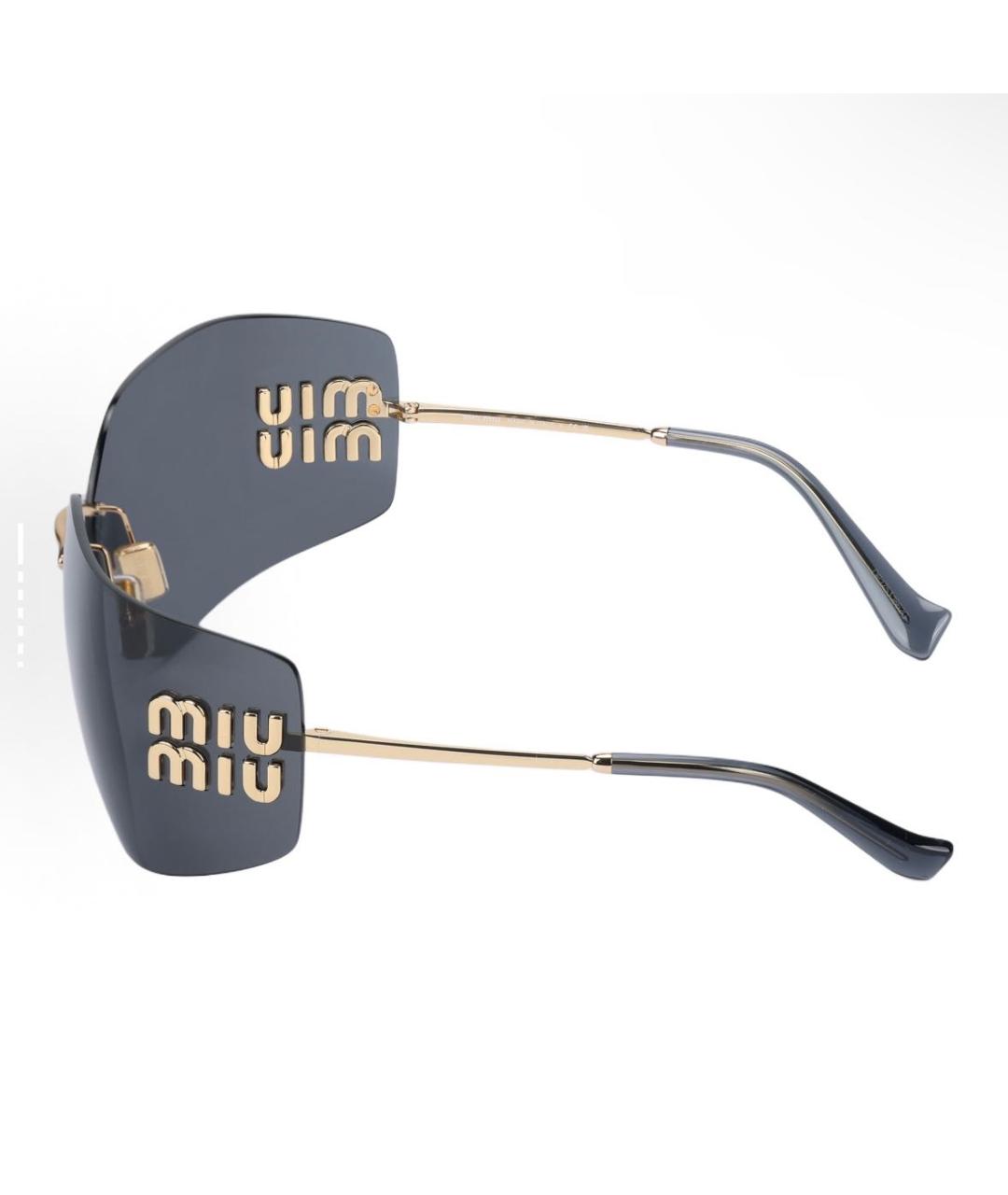 MIU MIU Голубые металлические солнцезащитные очки, фото 3